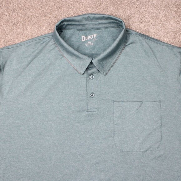 Duluth Polo Shirt Mens 3XL XXXL Green Pressure Cooker Standard Fit S/S w/ Pocket - Picture 6 of 14
